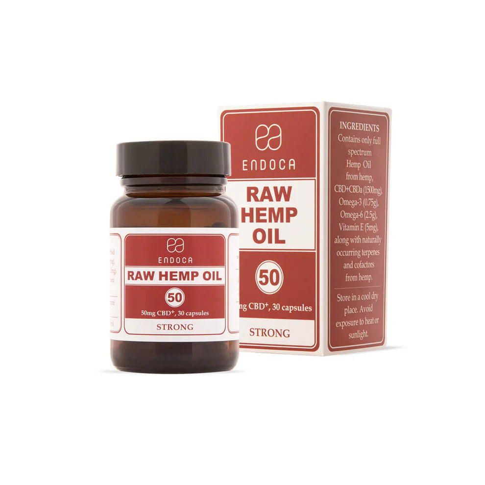 Endoca Raw CBD Capsules 1500 mg (50 mg CBD + CBDa per capsulă)
